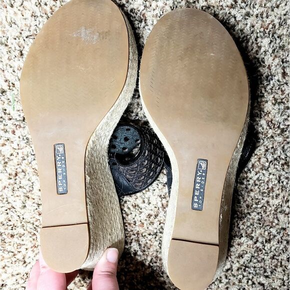 Sperry | Black Topsider Wedges - Picture 3 of 3